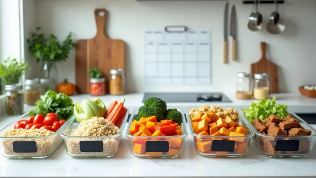 family vegetarian dinner preparation