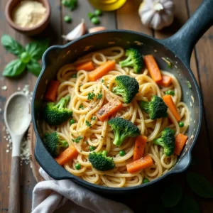 vegetarian family dinner one pot pasta